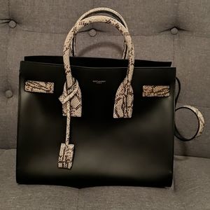 Saint Laurent Sac de Jour Small Croc